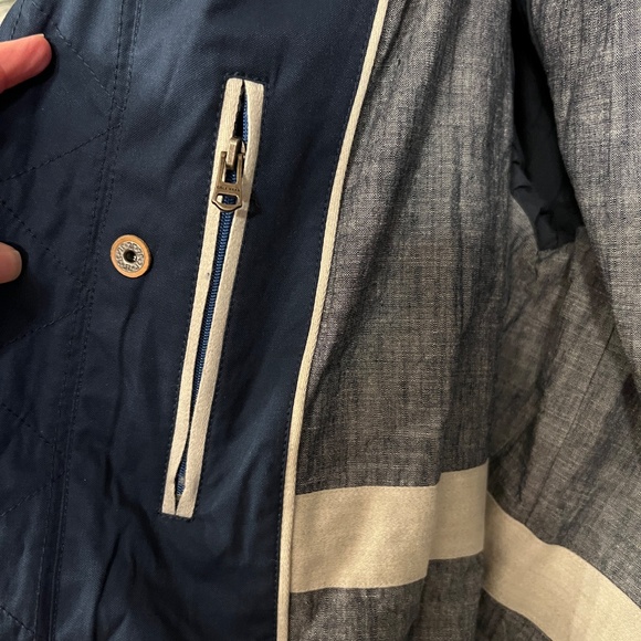 NWOT Men's Cole Haan Military Oxford Jacket w/ Hidden Hood Navy Blue Size MEDIUM - Picture 8 of 11